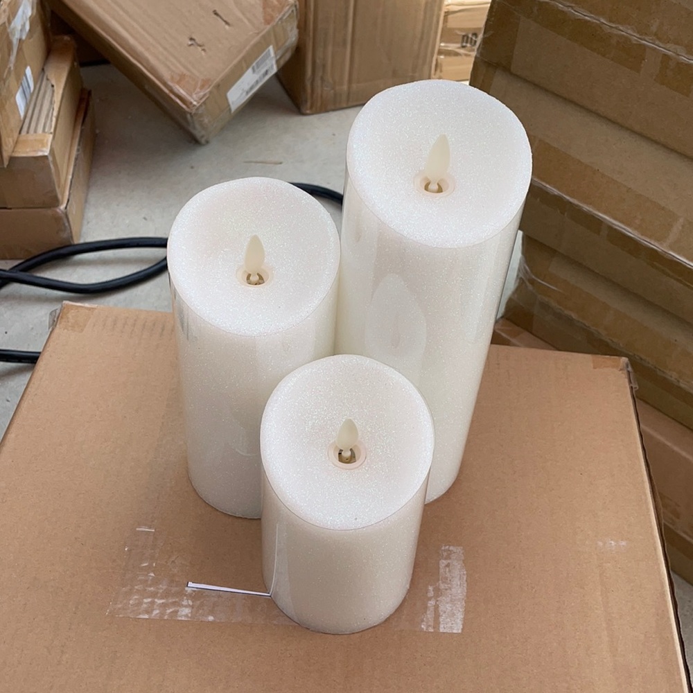 Luminara 3 Piece Real Flame Effect Candles